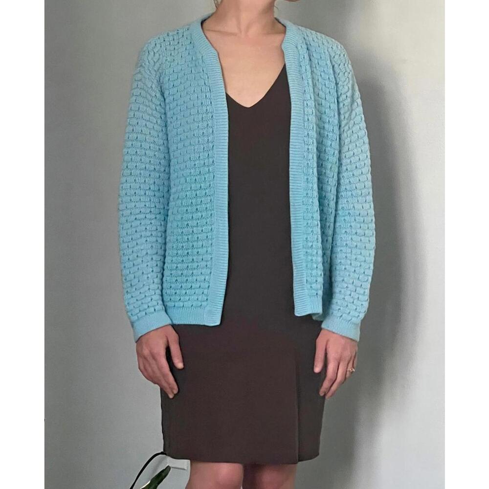 Vintage Light Blue Knitted Cardigan